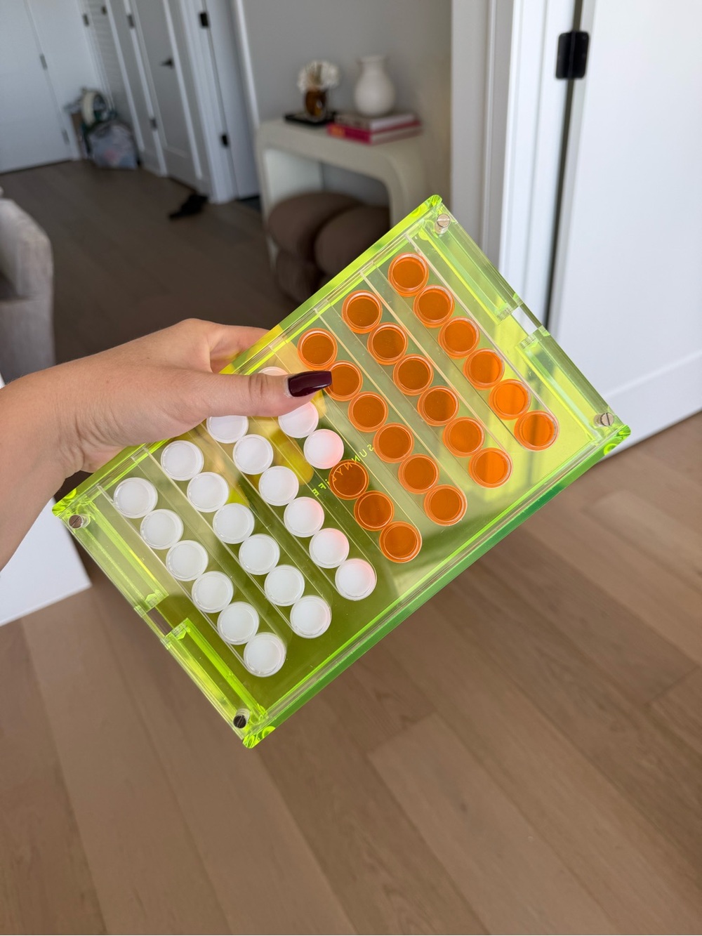 Sunnylife Neon Yellow Green Acrylic connect four game